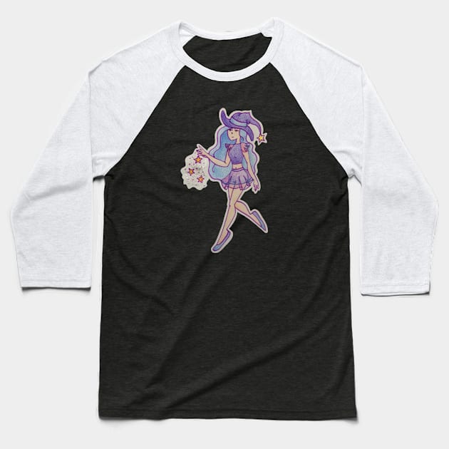 Cute Magical Witch Baseball T-Shirt by inatorinator